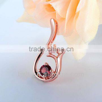 Customized 925 Sterling Silver Natural Garnet Pendant