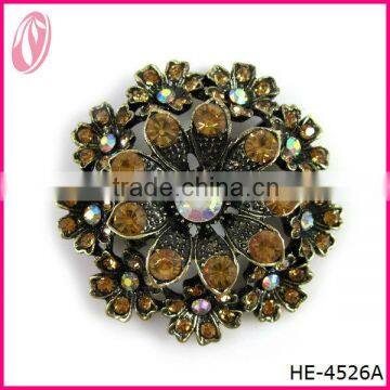 Classical Brown Diamond Brooch For Muslim Wear