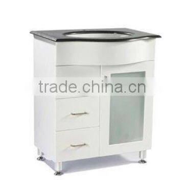 Black Glass Basin MDF Bathroom Cabinet Furniture with Metal legs