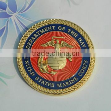 Custom die stamping promotional metal 3d gold coin