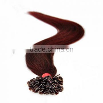 sexy burgundy nail hair extension made of 100% indian human hair