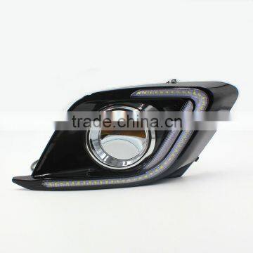 Car Accessories Light Guide Technology White Yellow Turning Light Led Daytime Running Light For Mazda 3 Axela DRL Cover Fog Lamp