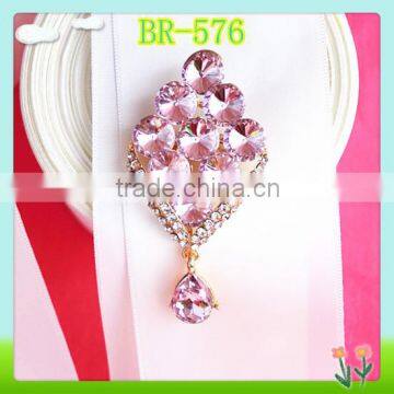 fashion funny fashion brooch, safety pin brooch, pink crystal safety brooch