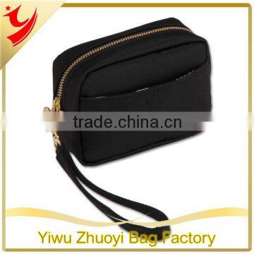 Black Fashion Brand Microfiber Cosmetic Bag In Simple Style