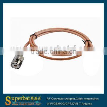 UHF female straight to exposed end Connector pigtail cable RG400 200cm