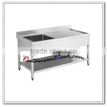 S039 Single Sink Stainless Steel Bench Sink With Under Shelf