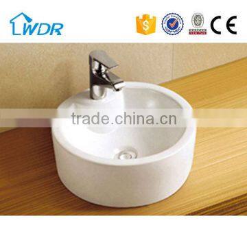 Bathroom ceramic smaller round washing basin with one hole