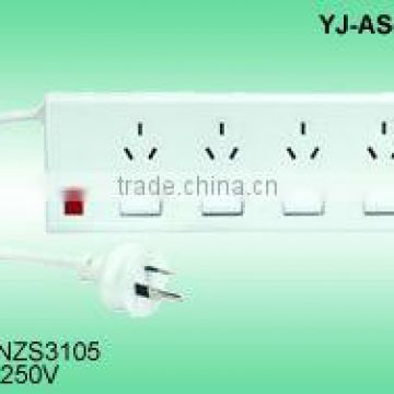 Australia SAA 4-outlets power strip W/Switch