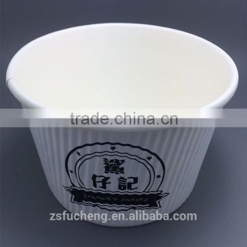 Disposable ripple wall bowl for hot foods