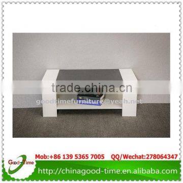 flat packing wooden coffer table with glass , modern wood coffee table design