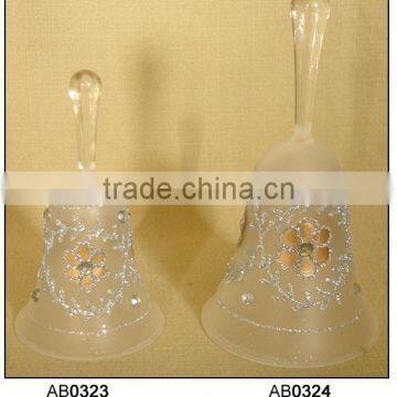 Decorative Polish Hanging Glass Bell with Flower Patterns