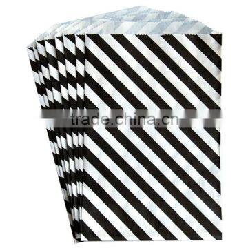 Black and white Bitty Bags Diagonal Striped Tiny Paper Treat Bags