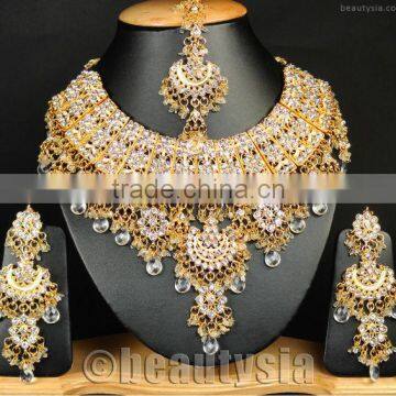 Kundan Traditional Indian Jodha Akbar Jewelry Designer Bollywood Necklace Set E4