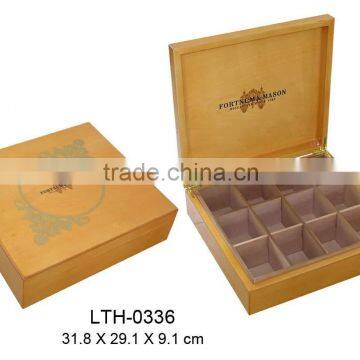 Handmade wooden tea bags box packing storage box for sale