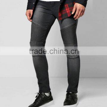 skinny fashion black good quality mens biker jeans(JXA122 )