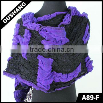 A89-F Lady Fashion Letter Ruffle Word Long Scarf