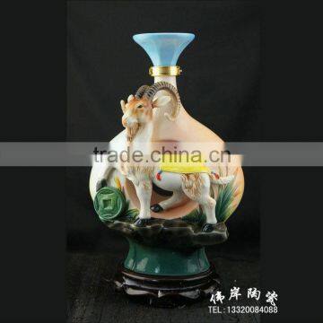 Rubber Sealing Type and ceramic Material decorative wine bottle