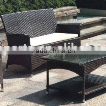 4Pcs Plastic Rattan No Folded Sectional Sofa