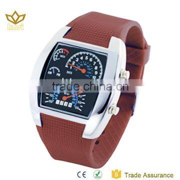 Factory direct sale coffee hight quality silicone watch display bracelet watch silicon watch 7006