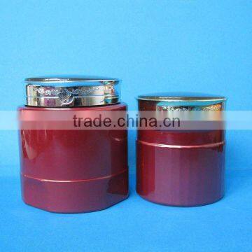 double wall 250ml PET cream jar aliminum cap