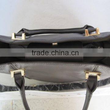 Vintage Style Large Simple Leather Laptop Bag Document Tote Bag Women Case photo-4