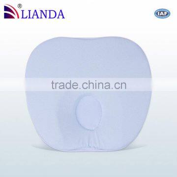 Soft Blue Baby Head Support Pillow, Baby Head Positioning Pillow, Organic Cotton Baby Memory Pillow photo-4