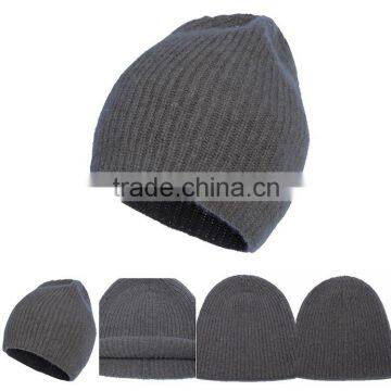 Custom mens rib knit beanie hat/ cheap mens skull cap wholesale