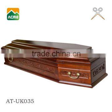 funeral solid wood good quality flat packed coffin factory