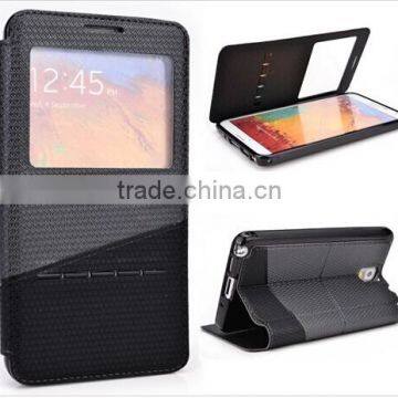 Slide book folio mobile phone cover for Samsung Galaxy note 3 case PU leather slide to unlock