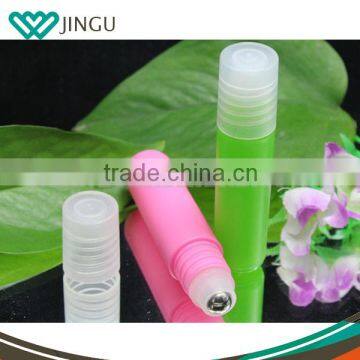 Frosted colorful bottle stainless metal roller ball 10ml plastic cobalt roll on bottle