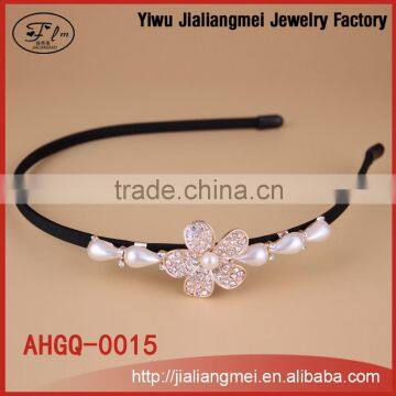 Wholesale fashion rhinestone crystal princess pearl eweled hair tiaras for women