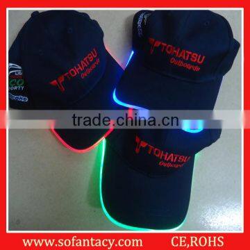 100% cotton material LED Baseball caps with customized LOGO