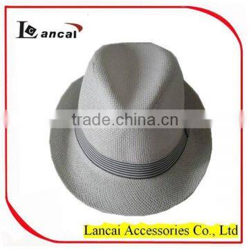 2016 wholesale white straw mens' trilby hat