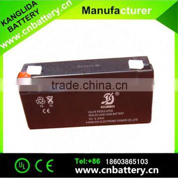 good quality 6v3.3ah lead acid agm battery for emergency lamp