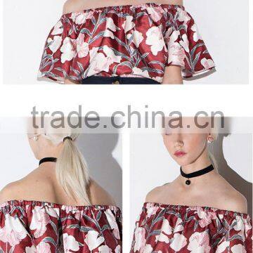 Women's Flower Print Short Sleeve Fashion Top T-shirt Blouses photo-5