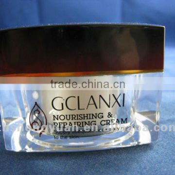 plastic cream jar for cosmetic package