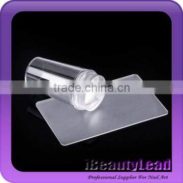 Transparent silicone nail stamp and scraper stamping nail art set