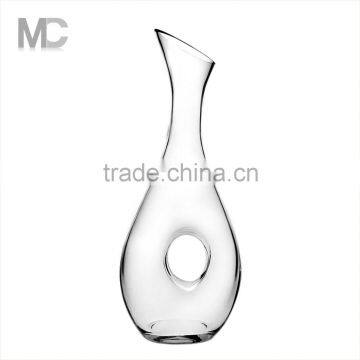 Promotional Handmade New Design Lead-free Bulk Single Glass Wine Decanter