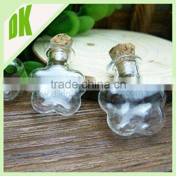 ** bottle jewelry ** miniature bottles, tiny glass bottles, Round Glass Bottle - empty mini 200ml glass bottle