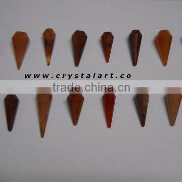 RED CARNILIAN FACETED LOOSE PENDULUM