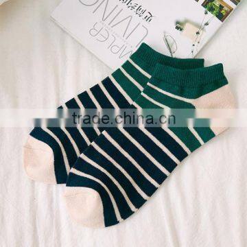 Autumn Pinstripe Cotton Youngth Low Tide Fashion Socks photo-3
