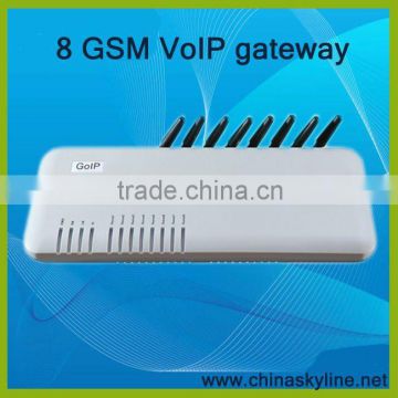 Free global roaming for 8 SIM Card GSM VoIP Gateway