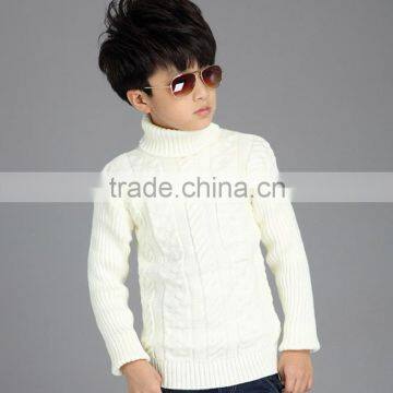 15CSK042 turtle neck kids sweater cable sweater