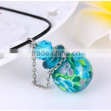 coloured glaze mini perfume essential oil bottle pendant necklace for wholesales