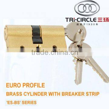 Euro Profile Brass Cylinder With Breaker Strip