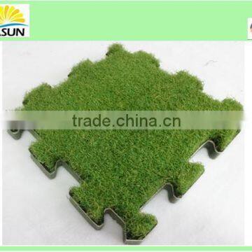 XPE backing Interlocking Turf Tiles/Grass Puzzle Mat