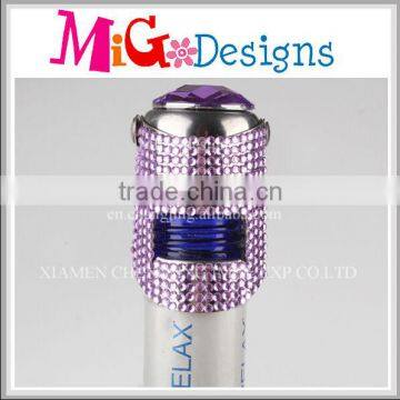 High Quality Rhinestone Wine Stopper Champagne Cork With Purple Color