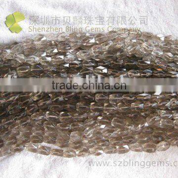 Wholesale Semi precious stone smoky quartz faceted loose beads