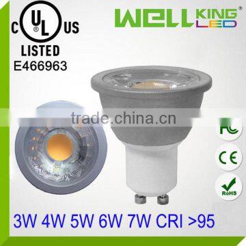 CRI 90 95 UL Energy Star 3w 4w 5w 6w 7w GU10 Dimmable COB Led Spotlight Lamp
