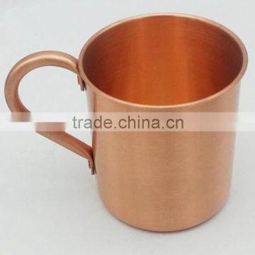 vintage idea 2016 420ml 480ml 100%food grade copper mugs cup with edge curl